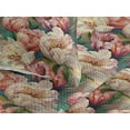 thumbnail image 3 of Ambesonne Pink Flowers Quilted Bedspread Set 3 Pcs, Expressionist Blooming, Twin, Pale Peach Green Teal, 3 of 4