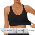 thumbnail image 4 of Women's Strong Hold Sports Bra Wireless Cross Back Yoga Lingerie, Unpadded Seamless Fitness Bustier, High Impact Running Underwear, Breathable Gathering Gym Vest, Supportive Athletic Bralette, 4 of 7