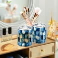thumbnail image 3 of Yayeee 2 Pack Qtip Holder Dispenser for Bathroom with Lid Cotton Swab Canister, Blue Pattern, 3 of 6