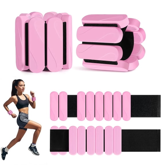 Behome Wrist and Ankle Weights for Women & Men Set of 2  (1lb Each), Adjustable Wearable Arm & Leg Weights for Pilates, Gym, Yoga, Cardio