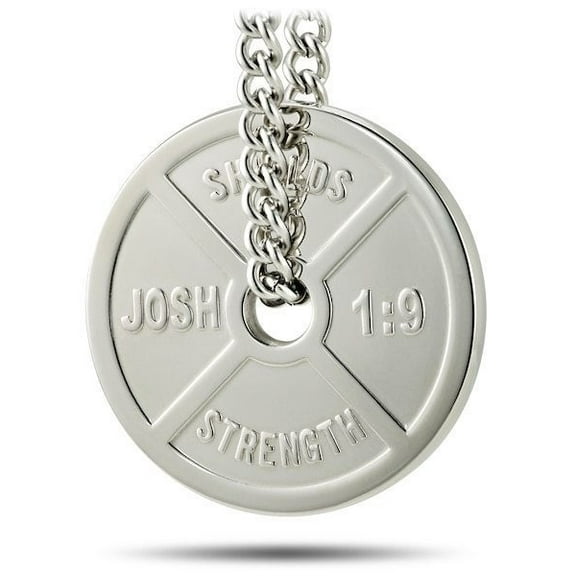 Men's Weight Plate Necklace-Joshua 1:9 by Shields of Strength