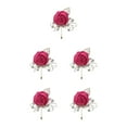 thumbnail image 2 of Redempat Versatile Wedding Brooch Add Classy And Sophisticated Touch To Any Look Modern Minimalist Brooch Pin Rose Red 5Set, 2 of 6