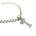thumbnail image 3 of Initial Letter Charm Cuban Dog Cat Pet Puppy Silver Plated Collar Chain Necklace, 3 of 8