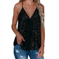 thumbnail image 2 of Qmyliery Women's Deep V Neck Vest, Suspenders Sleeveless Backless Sequin Top Cloth, Casual Outwear Tops, 2 of 4