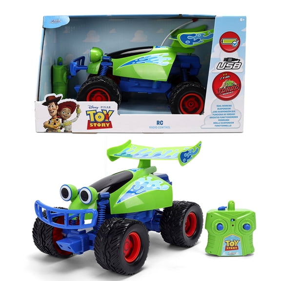 Jada Toys 1:14 RC Toy Story RC Buggy – Remote Control Car with Turbo Boost, USB Charging, 2.4GHz Controller – Pixar-Inspired Styling