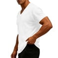 thumbnail image 4 of LWITHSZG Big and Tall Shirts for Men Casual Loose Fit V Neck Waffle Knit Tops Athletic Workout Work Basic Tees Shirt Summer Outfits S-5XL, 4 of 8