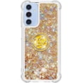 thumbnail image 2 of Case for Samsung Galaxy A15 5G, Galaxy A15 5G Liquid Case Glitter Clear TPU Cute Love Moving Quicksand Sparkle Phone Case with Stand Liquid Shockproof Cover for Samsung Galaxy A15 5G Gold YBZ, 2 of 14