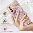 thumbnail image 2 of Allytech Galaxy S21 Case, Flower Series Clear Crystal Rubber TPU Back Cover Anti-yellow Shockproof Heavy Duty Protection Antis-scratch Case Cover for Samsung Galaxy S21, Peony, 2 of 5