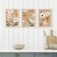 thumbnail image 4 of Framed Canvas Wall Art Set of 3, Minimalist Abstract Flower Floral Wall Art Farmhouse Decor, Boho Style Wall Decor Paintings, Modern Botanical Flower Art Print for Bathroom, Bedroom, Gallery, Living, 4 of 6