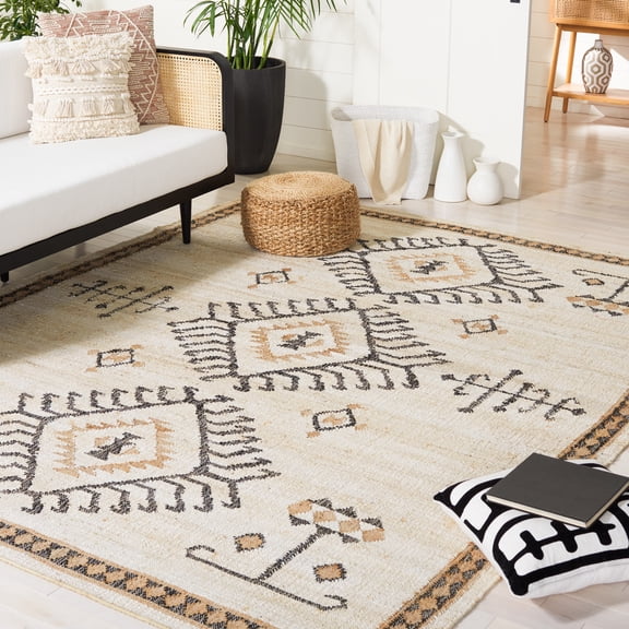 SAFAVIEH Kilim Lisette Tribal Area Rug, Ivory/Black, 8' x 10'
