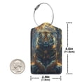 thumbnail image 4 of Hirioo Forest Meditating Tiger Print Leather Luggage Tag with Stainless Steel Loop ,Privacy Flap and Address Card for Travel Bag Suitcase-2 PCS, 4 of 5
