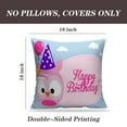 thumbnail image 2 of LALILO Throw Pillow Covers Birthday Card Little Pink Cute Owl With Cushion Cover 18" x 18", 2 Pack, 2 of 6
