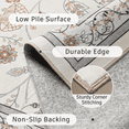thumbnail image 6 of Vintage Floral Area Rug 4x6, Machine Washable Botanical Bird Rug Non Slip Soft Low Pile Carpet for Living Room, Bedroom, Reading Nook, Garden-Beige, 6 of 6