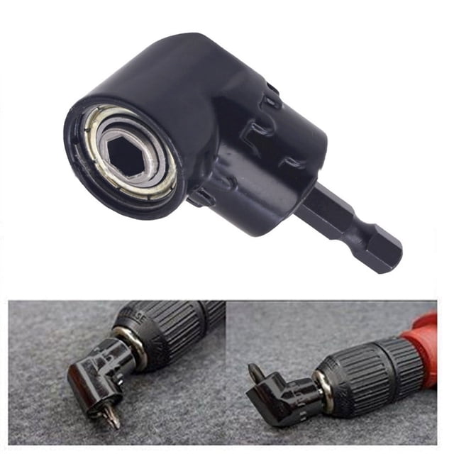 Adaptador de taladro de ángulo recto, extensión de destornillador de impacto, dado con punta hexagonal de 1/4"