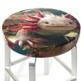 thumbnail image 3 of Lsque Colorful Axolotl Underwater Pattern Round Bar chair cushion covers Velvet Fabric Premium Comfort Protects from Scratches and Stains for 14-17 Inch Chair-12 inch, 3 of 7