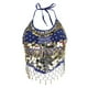 thumbnail image 2 of Trajes de Danza Del Vientre Halter Top Lentejuela Trajes de Rendimiento - Azul Los 26.5x40cm Sunnimix Top sin mangas para danza del vientre para mujer, 2 of 8
