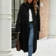 thumbnail image 1 of Chaqueta larga y cálida para mujer, de invierno, con cuello en V liso, 1 of 7