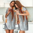 thumbnail image 4 of Bingfone Koi Fish Water Nightgowns for Women Sleep Shirts Short Sleeve Nightshirt Pullover Nightdress Soft Sleepwear, 4 of 6
