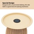 thumbnail image 3 of Outdoor Coffee Table Boho Wicker Patio Solar Table All Weather Metal Round Tables with Built-in Lights, 3 of 8