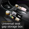 thumbnail image 4 of Caja de almacenamiento de relleno de espacio para asiento de coche Organizador de hendiduras Bolsillo lateral Puerto USB doble Taza Soporte para teléf Negro B DYNWAVEMX organizador de relleno de espacio de asiento de coche, 4 of 8