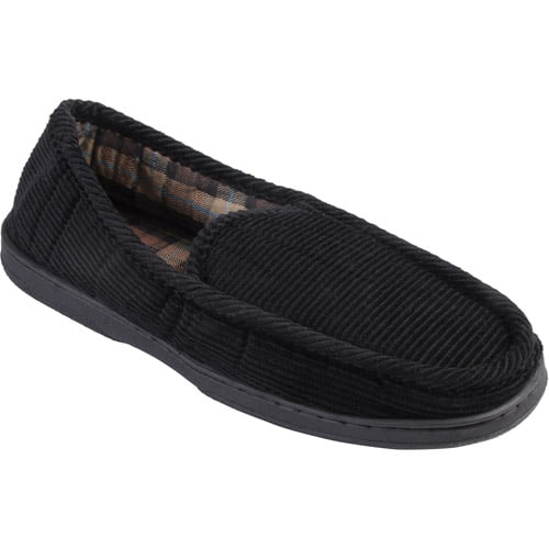 mens black corduroy slippers