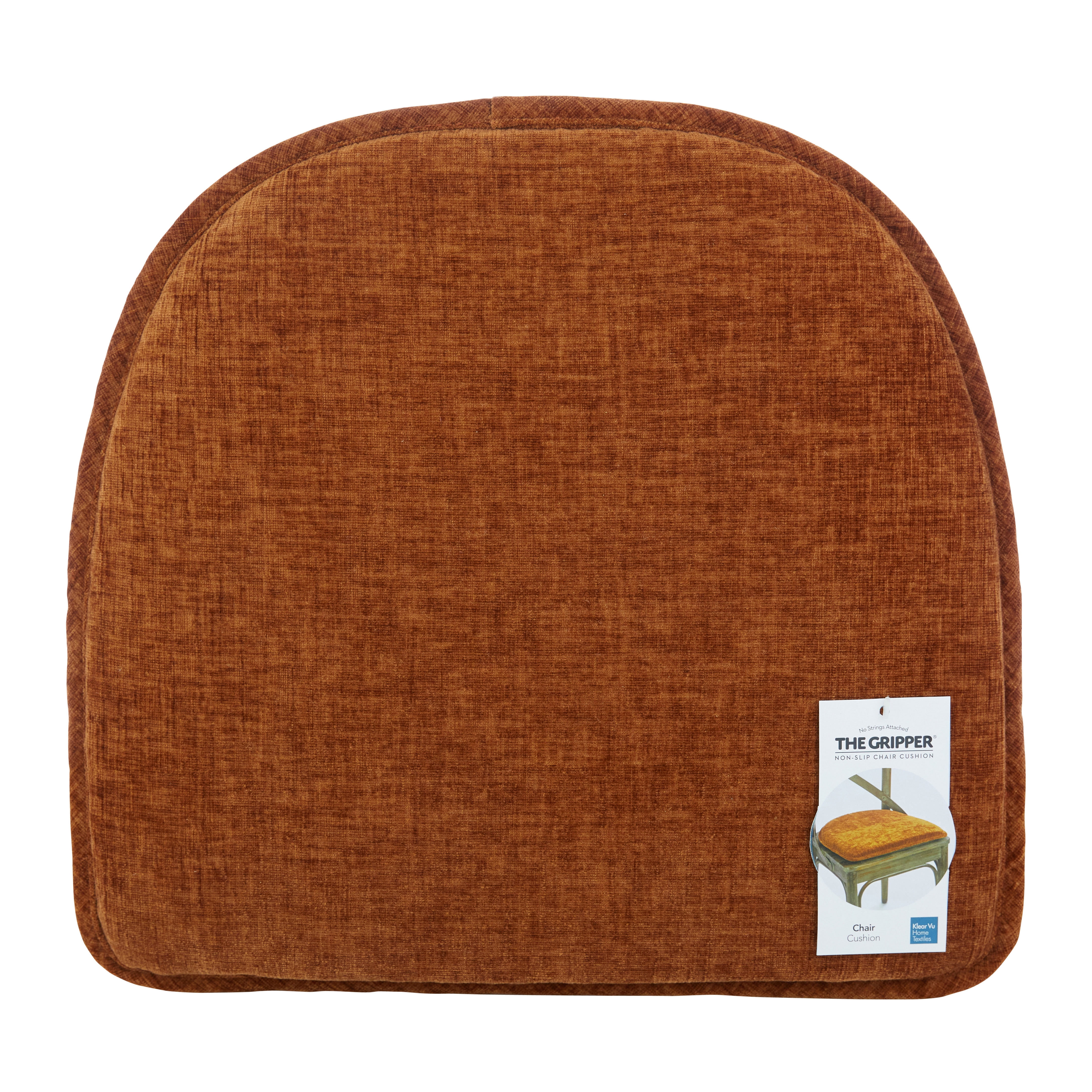 (2 pack) Gripper Non Slip 15" x 16" Bowler Rust Chair Cushion