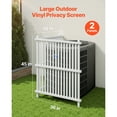 thumbnail image 2 of KFFKFF 2 Panels Outdoor Privacy Screen, 36 x 45 in Fence with 19.7 in Ground Stakes, Pool Equipment Cover, Vinyl Privacy Fence for Trash Cans and A/C Units, White, 2 of 9