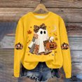 thumbnail image 4 of Duqingm Halloween Sweatshirts for Women Ghost Oversized Crewneck Sweatshirt Cute Pumpkin Graphic Fleece Pullover,3XL, 4 of 6