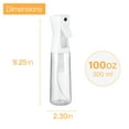 thumbnail image 3 of 2 Pack Plastic Refillable Fine Mist Spray Bottles, Portable Empty Sprayer for Home Cleaning, Hair Styling, Plants, Pets and Essential Oils, 3 of 9