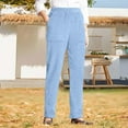 thumbnail image 2 of ManxiVoo Womens Casual Corduroy Pants with Elastic Waist Straight Leg Design Comfort Fit Ribbed Textured Everyday Trousers XXXL Size Light Blue, 2 of 5