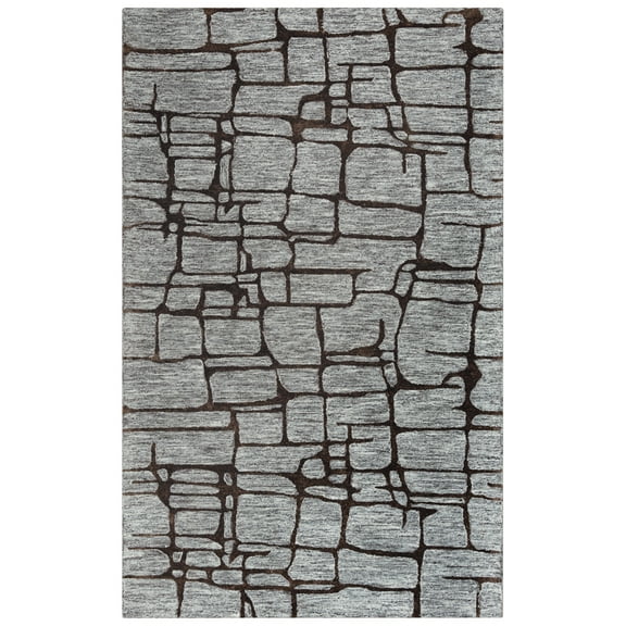 Rizzy Rugs Becker Area Rug BKR104 Charcoal Cubes Blocks 7' 9" x 9' 9" Rectangle