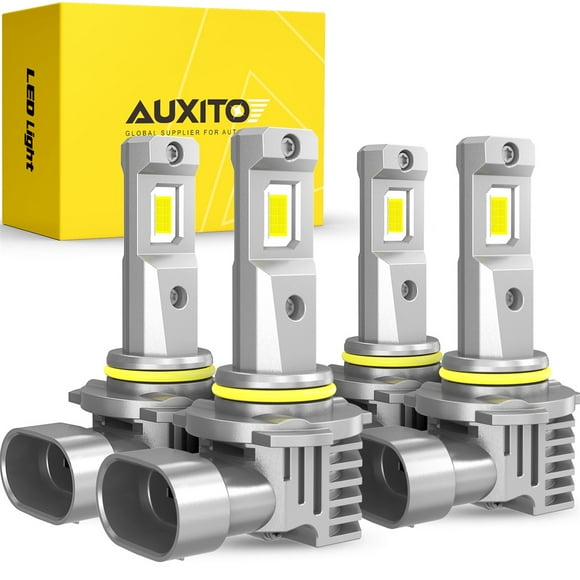 AUXITO 2024 Upgraded 9005 9006 Combo Led Headlight Kit, 800% Super Bright, 6500K White Wireless 9005 9006 LED Headlight Bulbs with Fan, Pack of 4