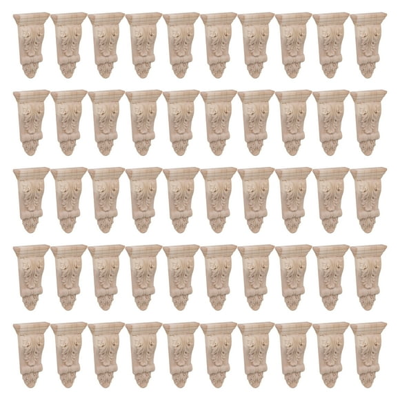 Unpainted Solid Wood Carved Corbels Columns 3.15" x 0.98" x 6.3" F46 Pack of 50