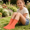 thumbnail image 3 of MKOSPLRT 6-14 Years Big Girls Socks 3 Pairs Toddlers Ruffle Sock Girl's Knee-High Stockings Kids Cozy Warm Solid Color Long Socks, 3 of 8
