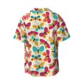 thumbnail image 4 of Goofa Colorful Butterflies Printed Men's Casual Short-sleeved Shirt,Lightweight Breathable Button-down,Summer Casual men's top,Versatile Fashion shirt-XX-Large, 4 of 7