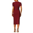 thumbnail image 3 of MODA NOVA Midi Dress for Juniors Elegant Sweetheart Neck Split Bodycon Dress, 3 of 5