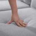 thumbnail image 5 of Ijuicy 2 Piece Linen Movable Storage Ottoman L Shaped Sectional Sofa Set Light Grey, 5 of 7