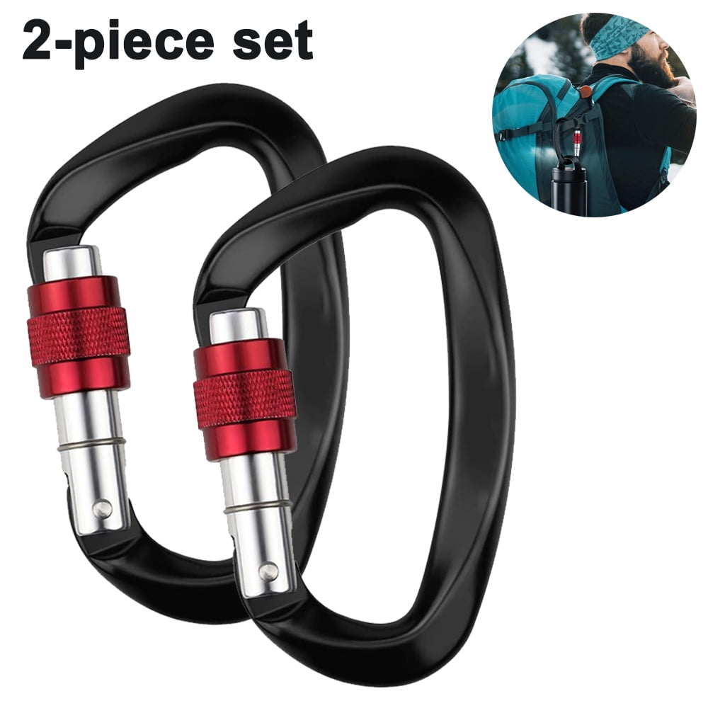 25KN Stainless Steel Screwgate Locking Carabiner D-Ring Hook for Climbing Sports 