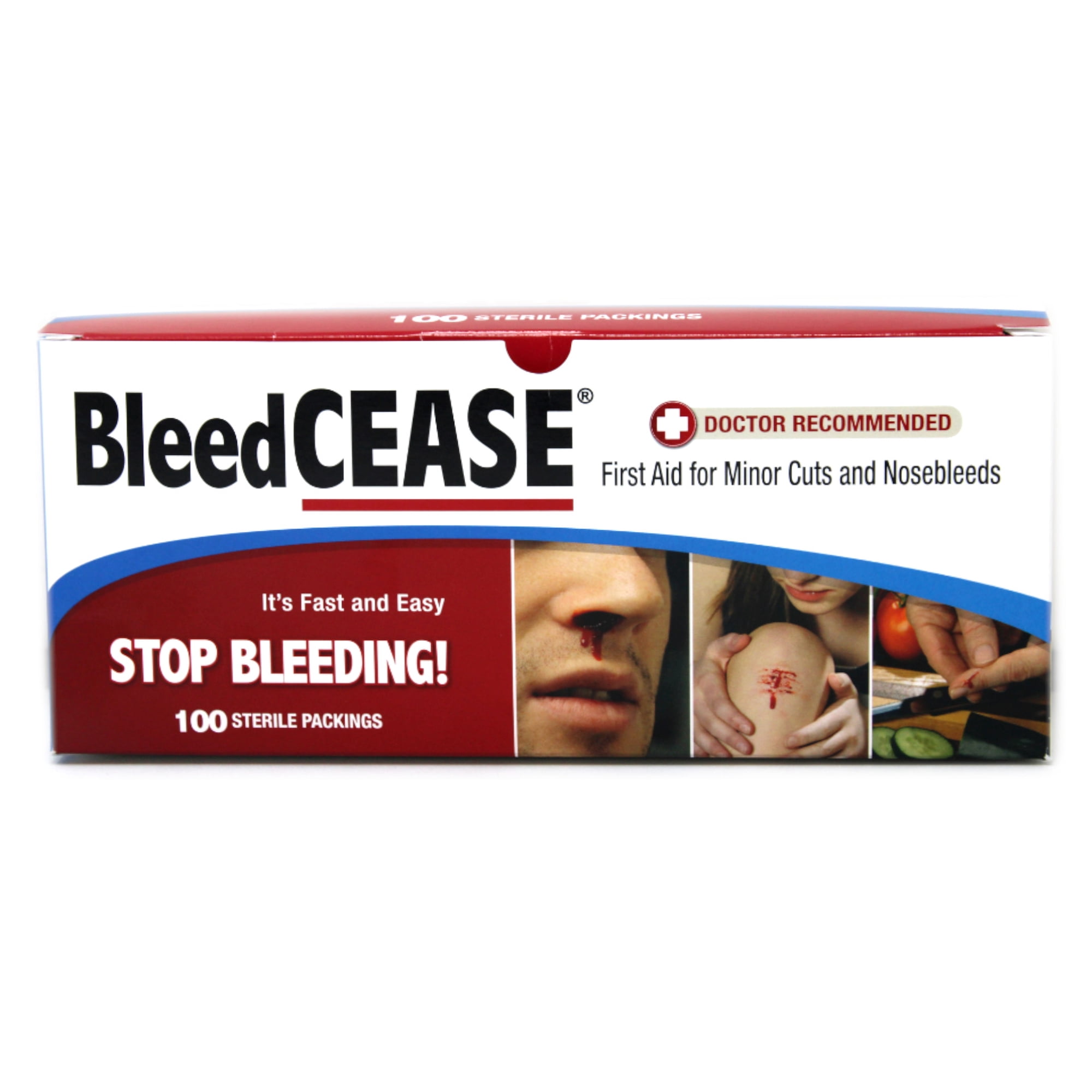BleedCEASE First Aid for Cuts and Nosebleeds Sterile Packings-100 ea