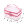 thumbnail image 2 of 1 Pc Large Capacity Makeup Bag for Business Travel Pink Mesh Fabric, 2 of 6
