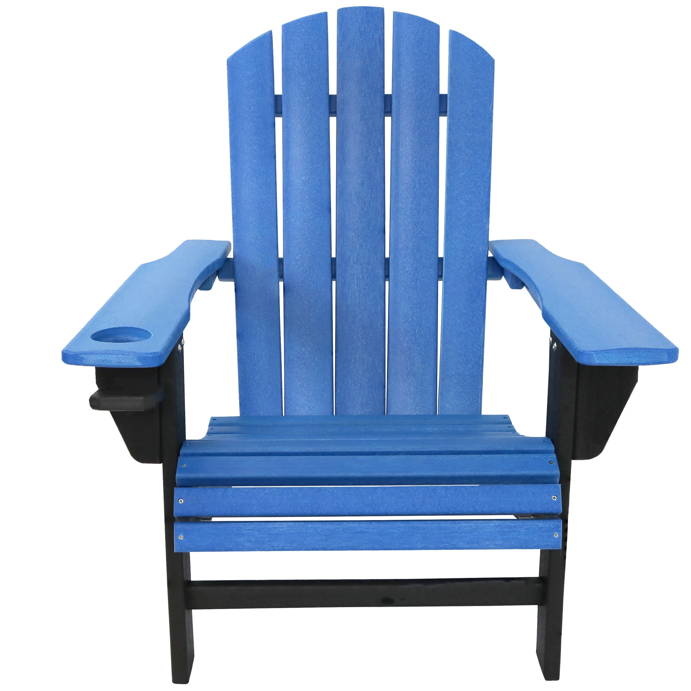 Sunnydaze HDPE Adirondack Chair - Set of 2, Blue/Black