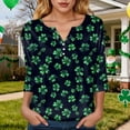 thumbnail image 4 of COMVALUE St. Patrick's Day Womens 3/4 Sleeve V Neck T-Shirts Graphic Printed Casual Loose Fitted Soft Tee Tops (Black, XXL), 4 of 9