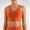 Orange, variant on Women's Strappy V Neck Sports Bra Top with Wide Shoulder Bands and Soft Stretch Fabric - Medium, Green