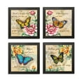 thumbnail image 2 of Gango Home Decor Butterflies & Flowers Inspirational Quotes Wall Art; Four Beige 12x12in Art Prints in Brown Frames, 2 of 8