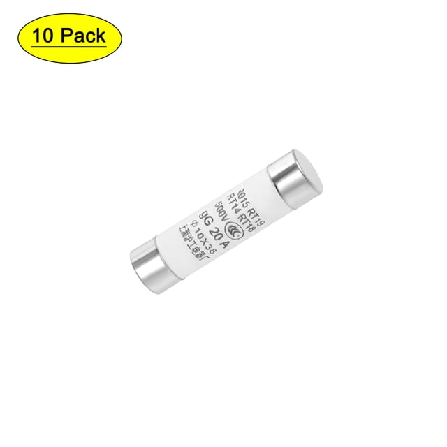 Fusible de cartucho automotriz 20A 500V 10x38mm de acción rápida reemplazo para estéreo de automóvil, alarma, amplificador de cerámica 10 piezas