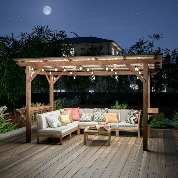 Wooden Pergola, Pergola Kit with Stakes, Quality Supported Structure, Snow and Wind Supported, Outdoor Garden Shelter with Cedar Framed for Backyard, Deck, Lawn 13 x 6.5 FT