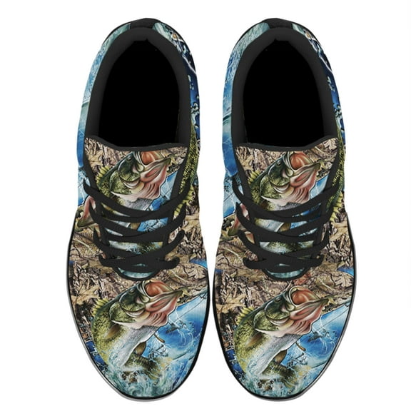 Camo Fishing Shoes Women's Fashion Sneakers Tennis Running Shoes for Men Women Black Size 3.5