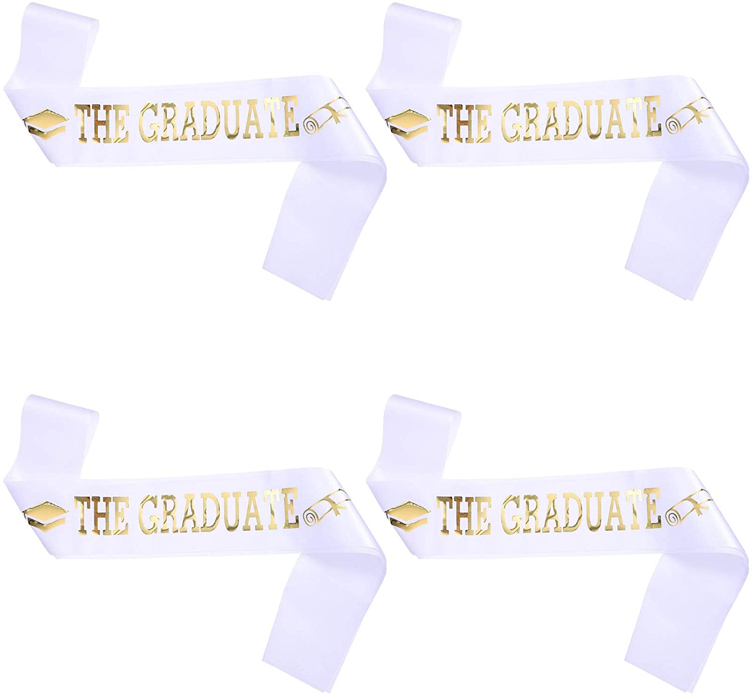 12Pcs The Graduate Sash Class of 2021 Sashes with Golden Glitter Words