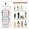 thumbnail image 3 of Neceser de viaje colgante, organizador de artículos de tocador de viaje para cosméticos de gran capacidad para mujeres con 4 compartimentos y 1 gancho resistente, 3 of 4