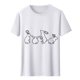 thumbnail image 5 of Tops de Cuello Alto para las Mujeres Amante Impreso Camiseta Cuello Redondo Manga Corta, Poliéster Spandex, 5 of 7